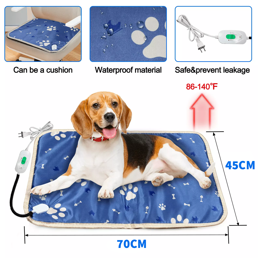 Pet Heating Pad Cats Electric Outdoor Dog Warming Bed Mat with Chew Resistant US