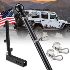 Truck Flag Pole Kit with Trailer Hitch Holder - 6FT Heavy Duty Flagpole for T...