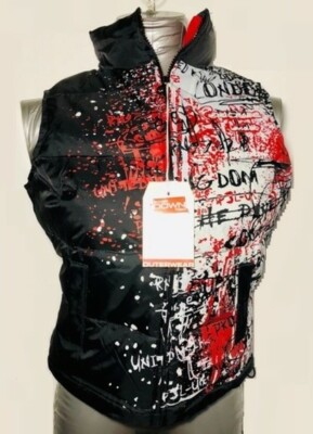 NWT PEPE JEANS London Down Puffer Vest 90's Hip-Hop Graffiti Rap Jacket Sz S,M,L