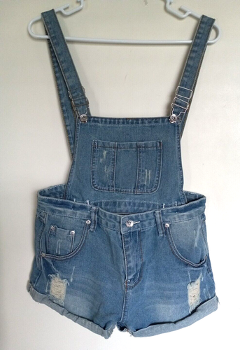 VTG denim boyfriend short overalls size Medium Used