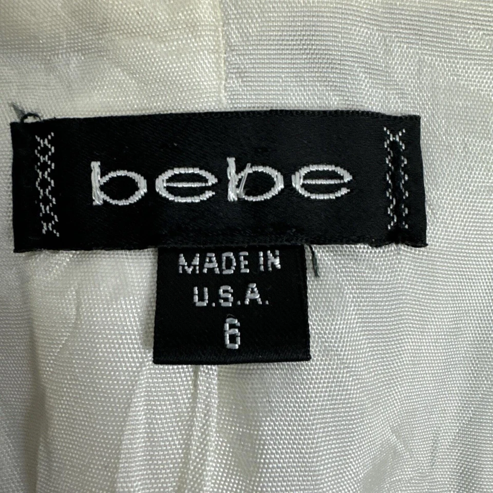 Blazer para mujer Bebe color crema/marfil a rayas [talla 6] Hecho en EE. UU. Foto 2 de 4