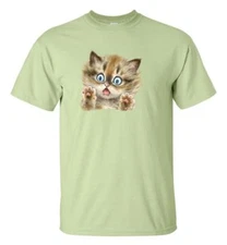 Scaredy Cat Cute Kitten Face Cat Lover T-Shirt