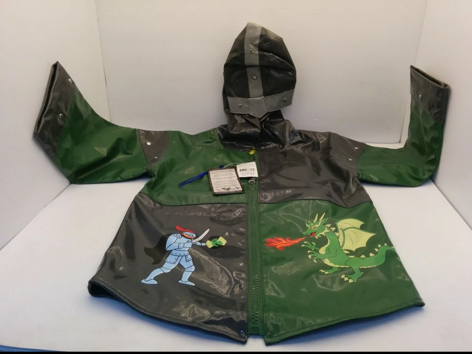 KIDORABLE DRAGON KNIGHT RAINCOAT, SIZE 3T, 100% POLYESTER, 100% NYLON LINING NNB - Image 2 of 4