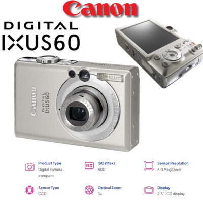 【U2221】 Canon Powershot SD600 キャノン Canon PowerShot SD600 6MP Digital Elph Camera 3x Optical Zoom