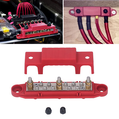 Batterie-Sammelschiene Schwarz Rot - Hochstrom Verteilerblock Für Wohnmobile & Boote