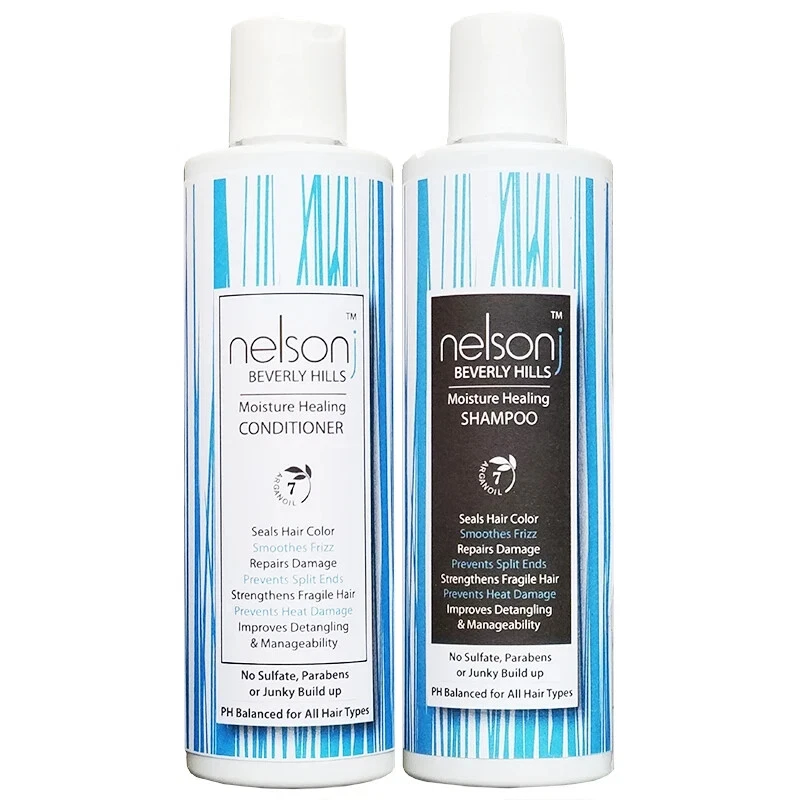 Juego de champú y acondicionador curativo de humedad Nelson J Beverly Hills 8 oz sellado Foto 2 de 4