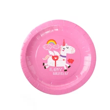 16 Unicorn Paper 9" Party Plates - Tableware Girl Birthday Disposable Events BBQ