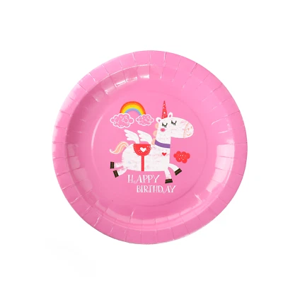PARTY PERFECTO 16 Unicorn Paper 9" Party Plates - Tableware Girl Birthday Disposable Events BBQ