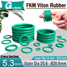 5.3mm Cross Section O Rings FKM Fluorine Rubber 15-810mm ID Oil Resistant Seals