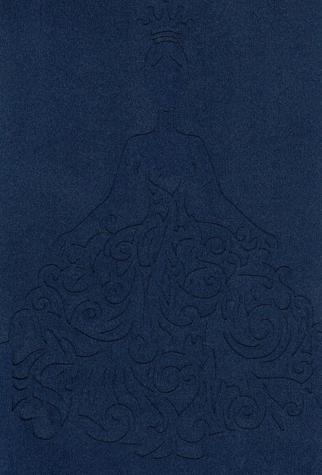 Blue Princess Crown Tiara Bride Dress Elegant Gown Die-Cut Blank Greeting Card - Image 3 of 4