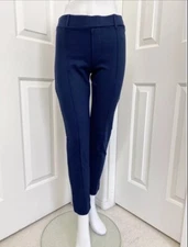 Three Dots Navy Blue Pull On  Ponte Stretch Cropped Leggings Pants NWOT Size M