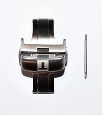 Original Tissot 20mm Titanium Watch Clasp Buckle For Leather Strap Band