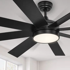 60 Inch Modern Ceiling Fan Light & Remote Control LED Chandelier Lamp 6 Speeds