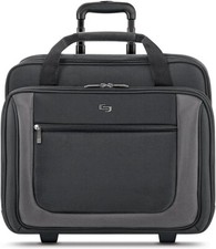 Solo New York Bryant Rolling Laptop Bag, Black/Grey, 14" x 16.8" x 5" PT136 