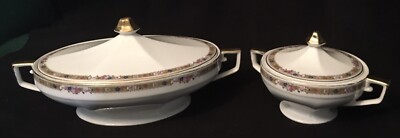 Antique c1875 Campbellfield Pottery Glasgow Covered 527 Tureen & 427 Sugar Bowl