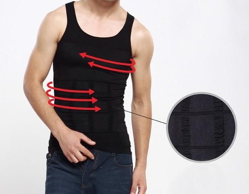 Hombres Adelgazante Body Modelador Ginecomastia Camiseta Corrector de Postura Chaleco Compresión - Imagen 5 de 13