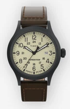 Timex Men's T49963 Expedition Scout 40mm Leather Strap Watch