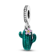 MULA New European Cactus Pendant DIY Charm AAA CZ Fit Bracelet 925 Silver Plated