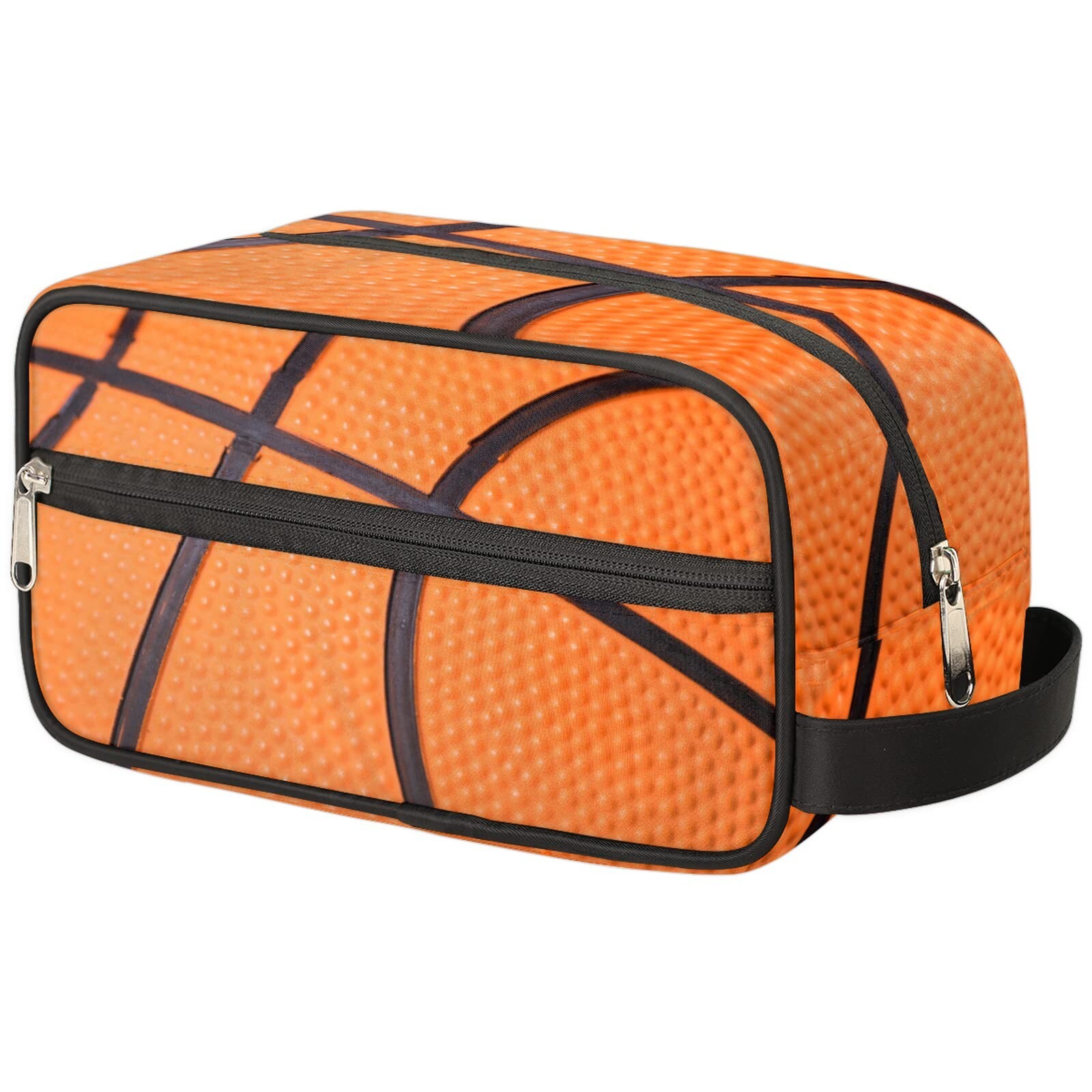 Portable Basketball Texture Toiletry Bag for Travel & Sports Gear