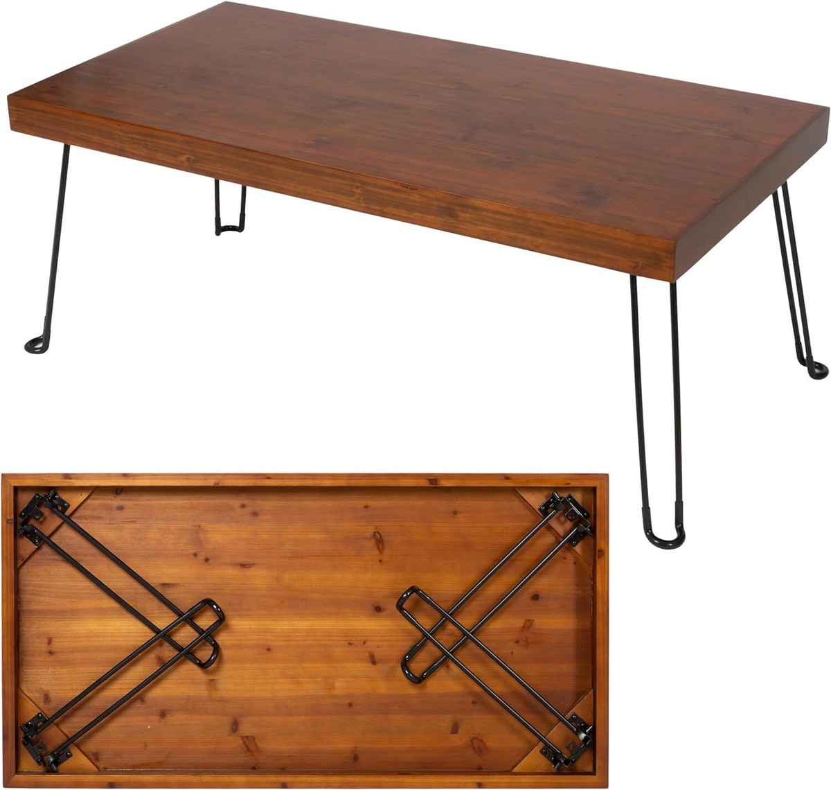 Sleekform Folding Wooden Coffee Table - Collapsible 20x40 Light