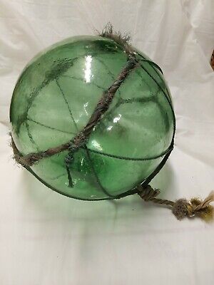 Vintage Large Japanese Green Glass Fishing Float approx. 38 circumference  (LR2