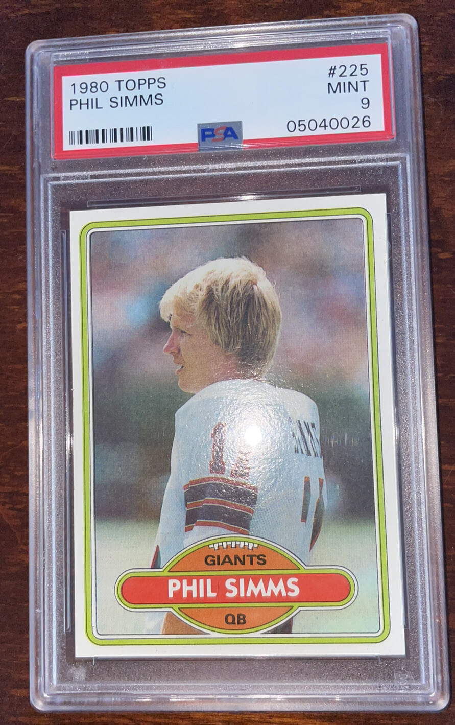 1980 Topps Football Phil Simms ROOKIE New York Giants 225 PSA 9 MINT 