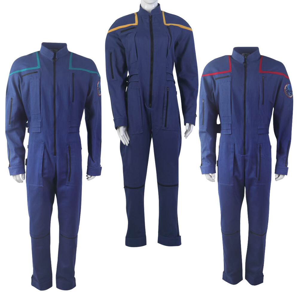 For Enterprise Duty Jumpsuits Starfleet Gold Red Blue Stripes