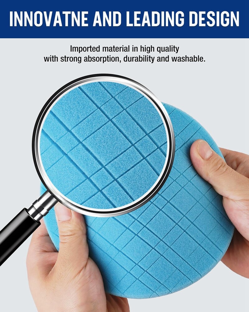 WORKPRO 5-Piece 6.5 Inch Foam Buffing Pad Kit - Sponge Waxing Pads For Car Polisher (5 PC)