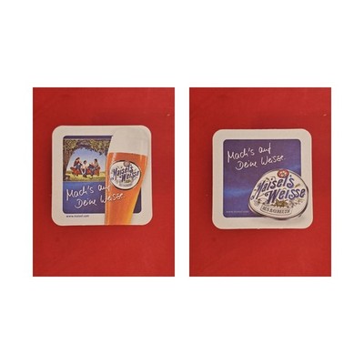 Maisel's White Blue Stripe Brewery Beer Mat Beermat