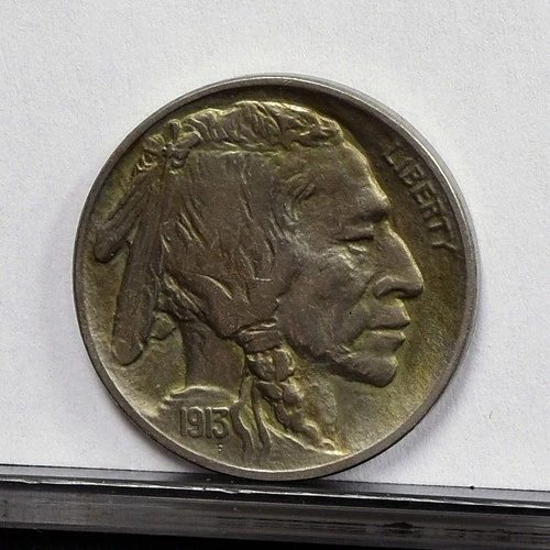 New Listing1913 Buffalo Nickel - Type 2 - Ch XF Details, Golden Toning (#60905-L)