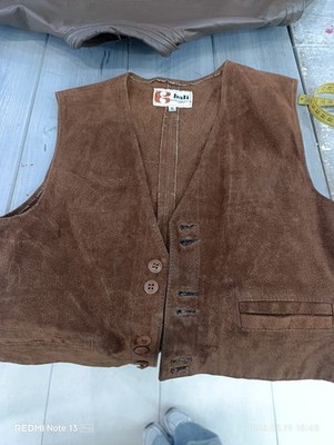 Jacke Ärmellos Bali Ab Kind Braunem Leder Größe 8 Alter AT416