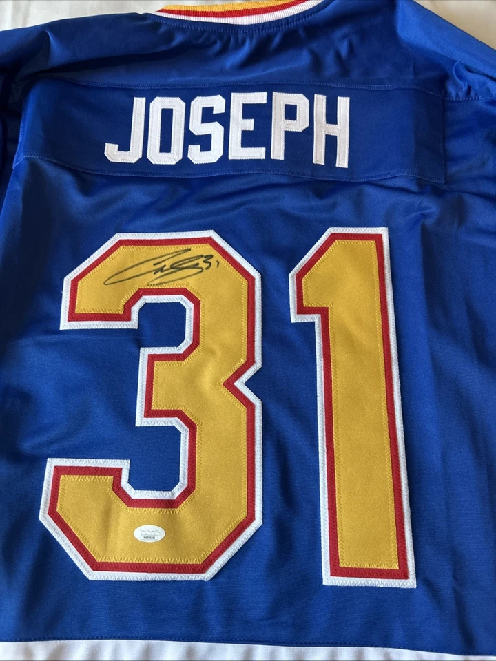 Camiseta deportiva autografiada por Curtis Joseph XL St Louis Blues auténtica Foto 3 de 4