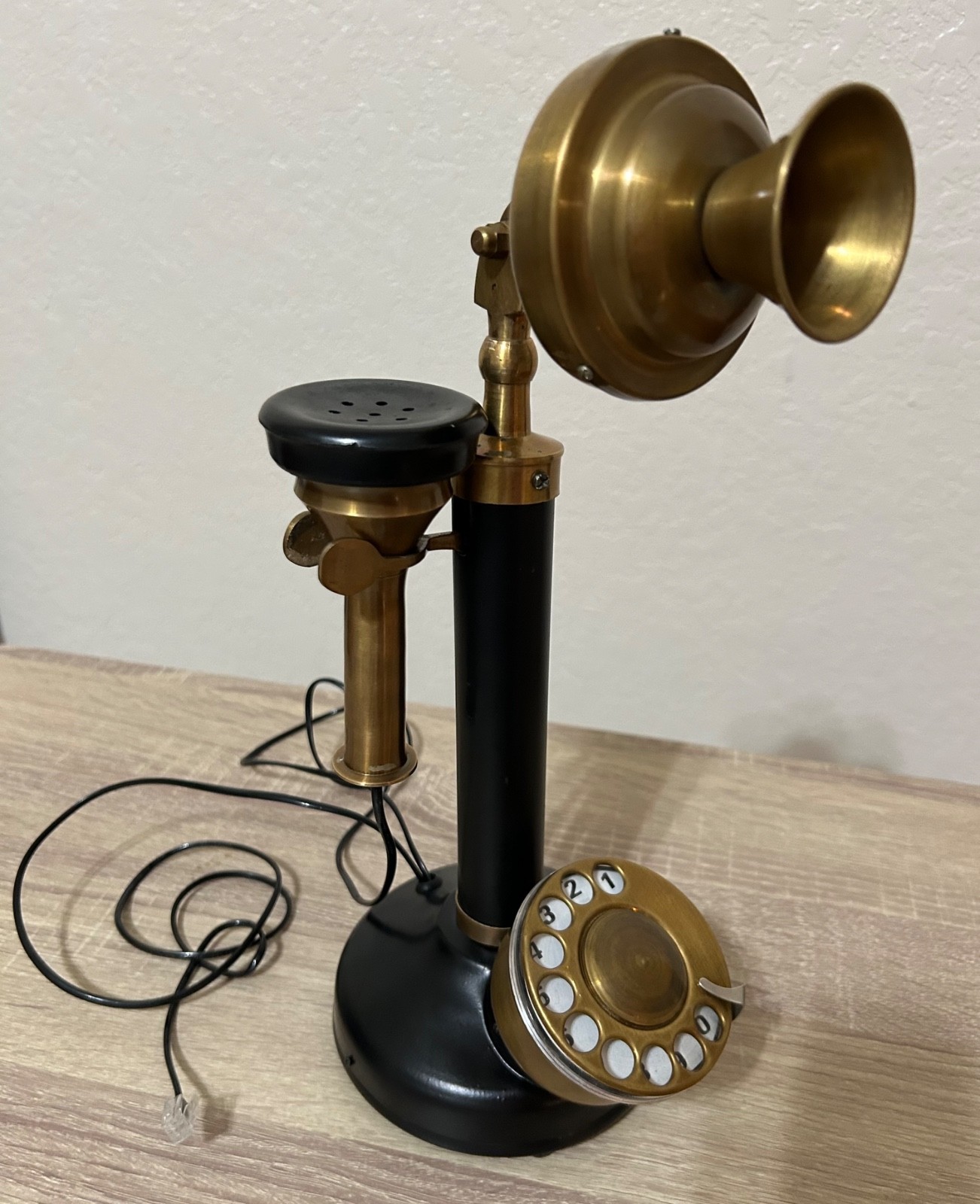 Rotary dial home decor, old style model, replica of a stick phone