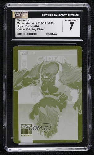 2018 Upper Deck Marvel Annual Printing Plate Yellow 1/1 Sasquatch #14 CGC 7 i1f