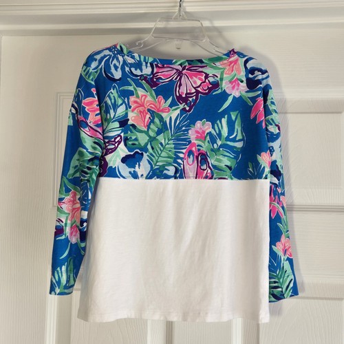 Lilly Pulitzer Mini Finn Size S 4/5 Pundy Blue Isle Be Back T Shirt Beach - Picture 3 of 6