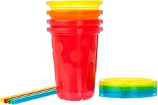 The First Years Toddler Straw Cups, 10 Oz 4 Count, Spill Proof Feeding Supplies