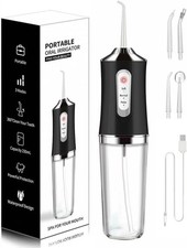 Cordless Water Flosser Dental Oral Irrigator Travel Teeth Cleaner Floss Pick BLK