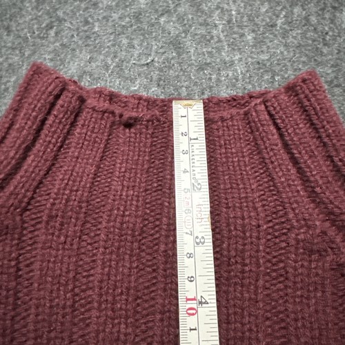 Vintage JCrew Wool Mock Neck Sweater Men Sz M Ribbed Fisherman Oarsman Burgundy - Picture 6 of 12