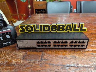 D-Link DGS-1024D 24-Port Gigabit Ethernet Switch with rack mounts and power cord