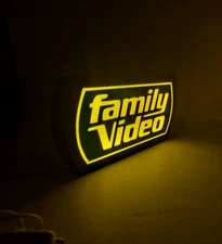Family Video 80s 90s Tape / Game Rental Store Light Box Sign Shelf Art VHS DVD