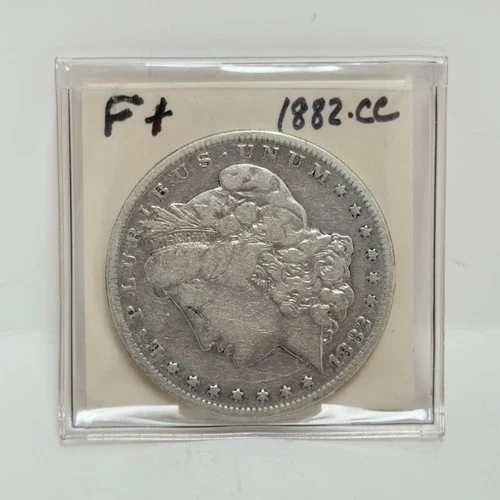 1882-CC Morgan Silver Dollar - Choice Fine F+ details from the Carson City Mint