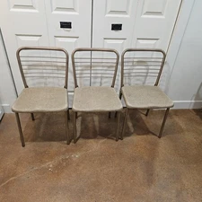 3x Vintage MCM Cosco Gate Leg Folding Chairs Atomic Copper- Brown finish
