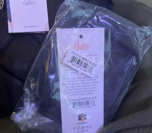 Borsa a tracolla Lug Dory Mini Tote nera doppio manico + drizzle nera entrambe nuove con etichette - Foto 4 di 4