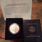 2008-W AMERICAN EAGLE 1-OZ .999 SILVER UNCIRCULATED COIN COA & OGP