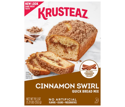 Krusteaz Cinnamon Swirl Quick Bread Mix (Pack of 2) 19.5 oz Boxes