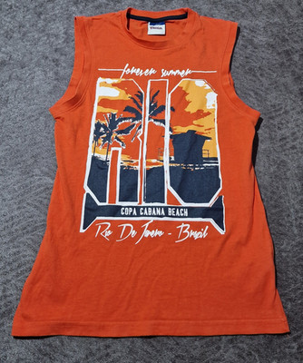 Yigga Boys Copacabana Beash Rio De Janeiro Orange Tank Top Shirt Size 146/152