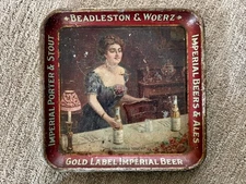Beadleston & Woerz Beer Tray Empire Brewery New York Imperial Ale Advertising