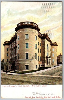 Antique Postcard Women's Club Headquarters Worcester, MA 1900s