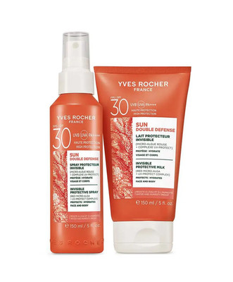 Yves Rocher Sun Double Defense 30 Körpermilch Spray Set Feuchtigkeitspflege 1...