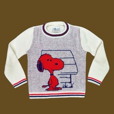 Vintage Good Sports Snoopy Sweater May Knit Pullover Toddler See Measurements 